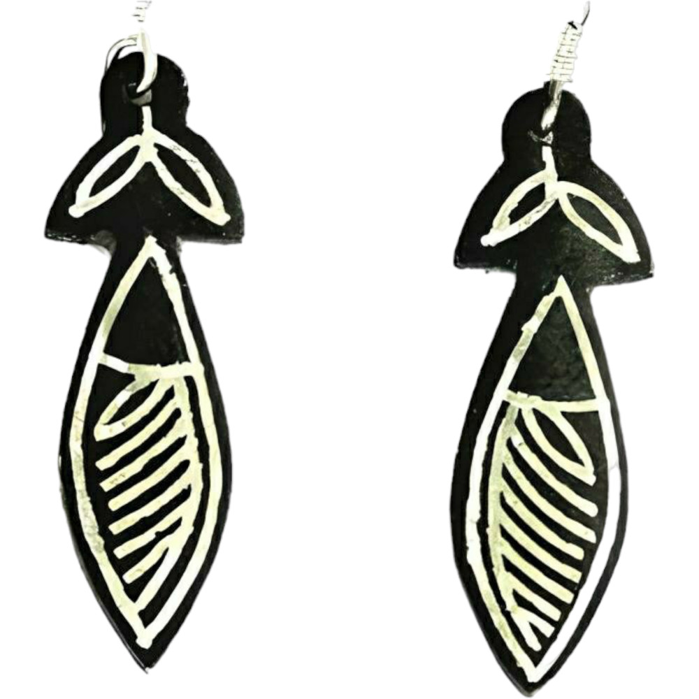 Handcrafted Bidriware Inlay Silver Earring For Girls - 0